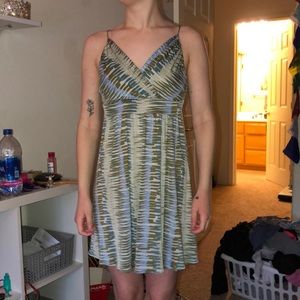 green patterned dress